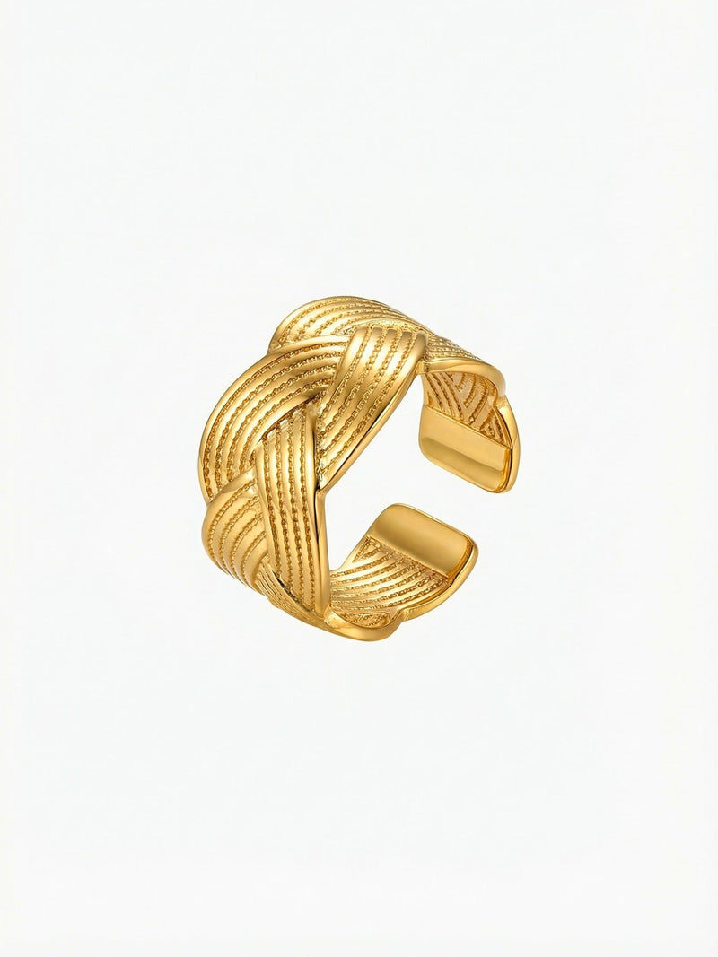 Tresse Flechtring Gold Produktbild auf weissem Hintergrund