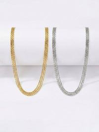 Triple Layer Gold Styling – dreifache Kette im zeitlosen goldenen Look