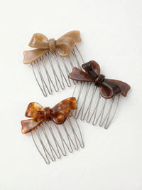 Vintage Bow Cream Haarkamm Set – romantischer Acetat-Kamm kombiniert mit Haarschmuck