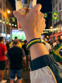 Armband WM 2026 – Geflochtenes Leder Fan Armband mit Nationalflagge – Brasilien – Lifestyle 6