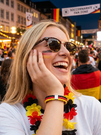Armband WM 2026 – Geflochtenes Leder Fan Armband mit Nationalflagge – Deutschland – Lifestyle 6