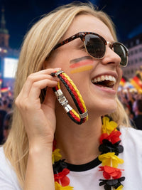 Armband WM 2026 – Geflochtenes Leder Fan Armband mit Nationalflagge – Deutschland – Lifestyle 7