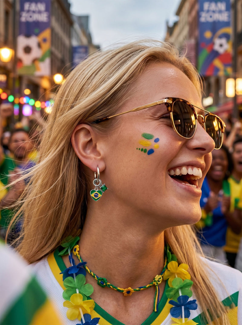Ohrringe WM 2026 – Fußball Fan Ohrringe mit Nationalflagge – Brasilien – Lifestyle 6