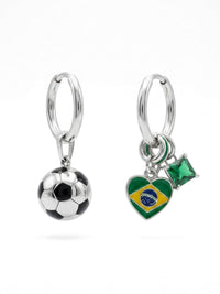Ohrringe WM 2026 – Fußball Fan Ohrringe mit Nationalflagge – Brasilien – Produktbild 1
