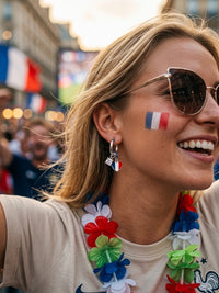 Ohrringe WM 2026 – Fußball Fan Ohrringe mit Nationalflagge – Frankreich – Produktbild 1