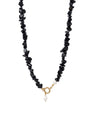 Midnight Pearl – Handgefertigte Obsidian-Kette mit Süßwasserperle