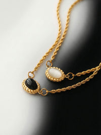 Yin Yang Kette Ambiente – Balance-Kette mit hellem und dunklem Stein