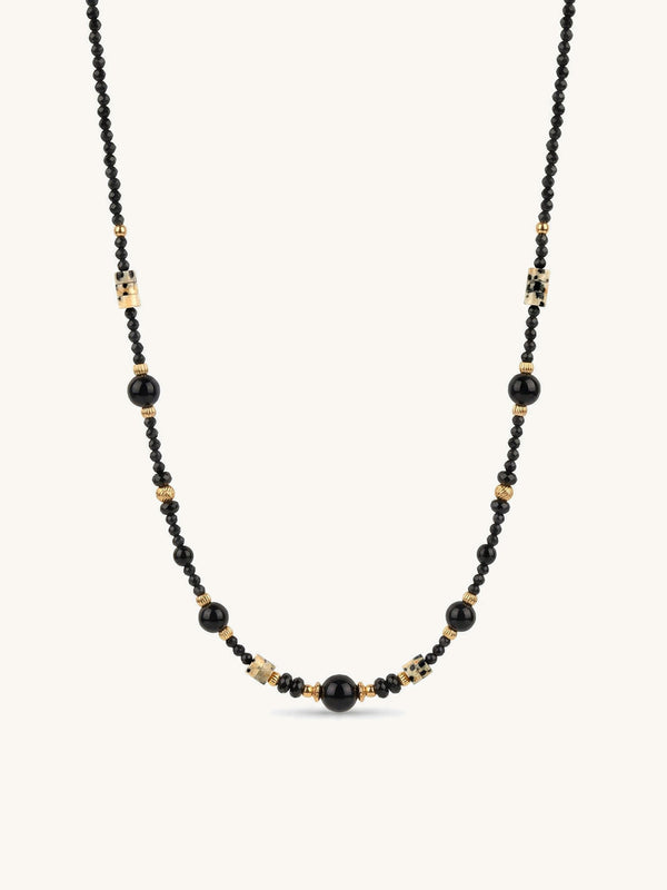 Onyx Dalmatiner Kette 01 – auf weissem Hintergrund