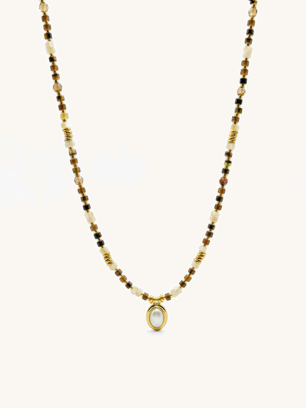 Oasis natural stone necklace – product image on white background, natural stone necklace, boho jewelry
