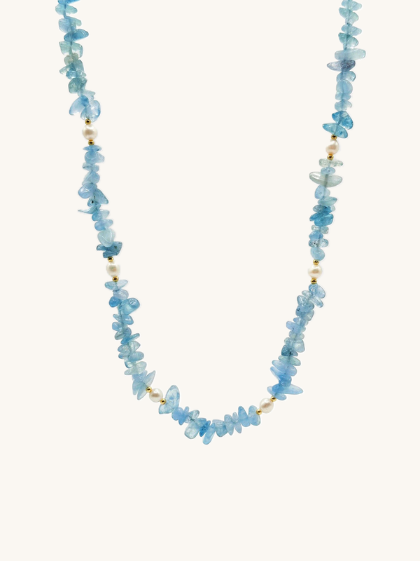 Ocean Breeze Necklace – product image on white background, natural stone necklace, boho jewelry