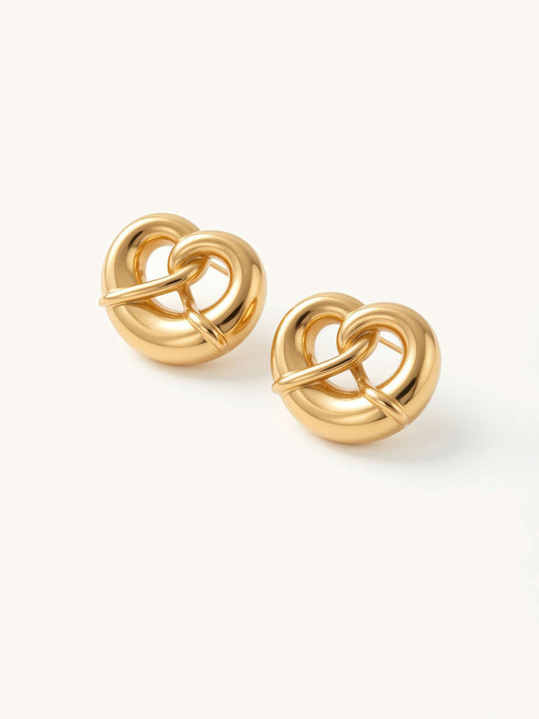 Knoten Gold Ohrringe 01 – auf weissem Hintergrund